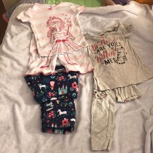 Bundle - 3 pairs girls 3T pajamas - short sleeve